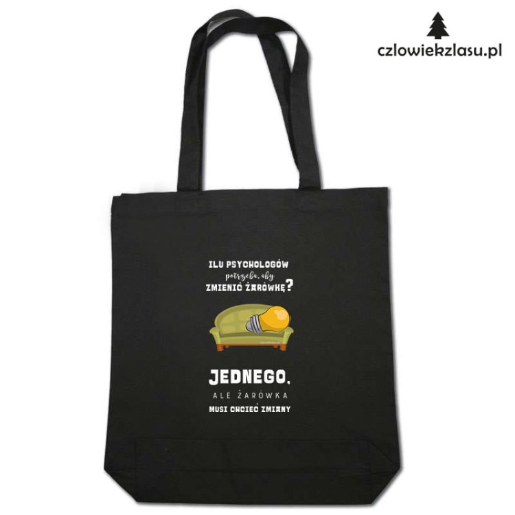 Torba eko psychologa czarna - ilu psychologow potrzeba do zmiany zarowki.jpg