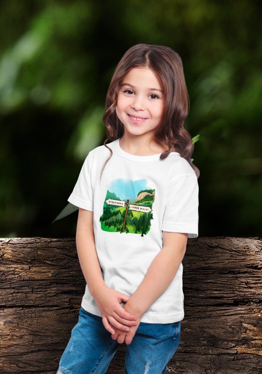 Mały Szlak Beskidzki - Luboń wielki - Straconka - prezent dla miłośnika gór - Prezent dla przewodnika górskiego - Koszulka dziecięca