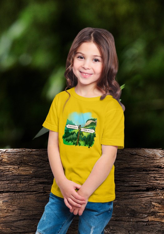 Mały Szlak Beskidzki - Luboń wielki - Straconka - prezent dla miłośnika gór - Prezent dla przewodnika górskiego - Koszulka dziecięca