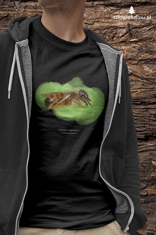 Murarka ogrodowa /Osmia bicornis/ - prezent dla Entomologa - Prezent dla Pszczelarza - Koszulka damska / męska