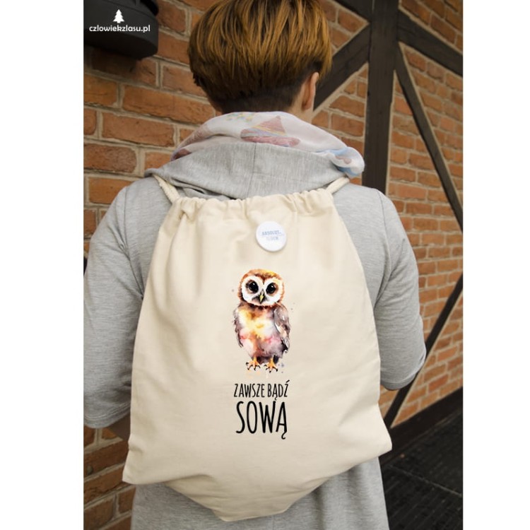 Zawsze bądź sową - Prezent dla ornitologa - ornitolog - Sowa - Worek-Plecak