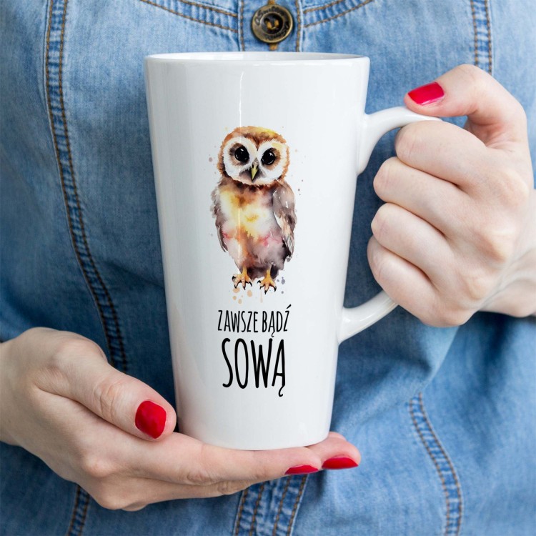 Zawsze bądź sową - Prezent dla ornitologa - ornitolog - Sowa - Kubek latte
