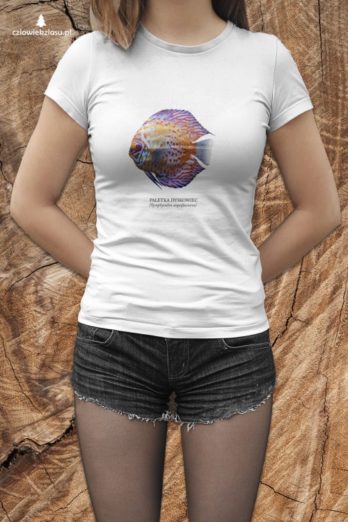 Paletka dyskowiec /Symphysodon discus/ - Ryba - prezent dla akwarysty – Prezent dla akwarystki - Akwarystyka - Koszulka