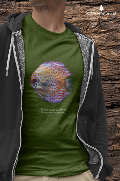 Paletka dyskowiec /Symphysodon discus/ - Ryba - prezent dla akwarysty – Prezent dla akwarystki - Akwarystyka - Koszulka
