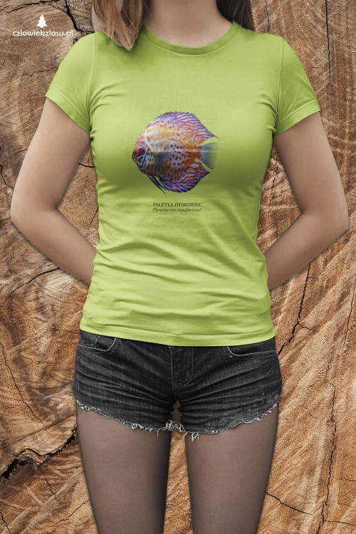 Paletka dyskowiec /Symphysodon discus/ - Ryba - prezent dla akwarysty – Prezent dla akwarystki - Akwarystyka - Koszulka