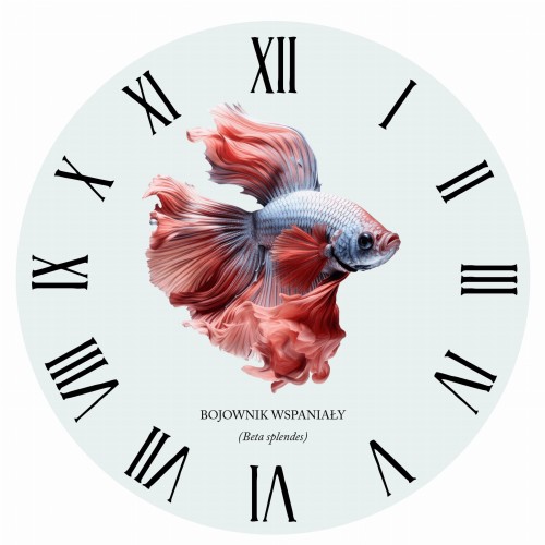 Bojownik wspaniały /Betta splendens/ - Ryba – Prezent dla akwarysty - Prezent dla akwarystki - Akwarystyka - Zegar - Bojownik różowy