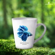 Bojownik wspaniały /Betta splendens/ - Ryba – Prezent dla akwarysty - Prezent dla akwarystki - Akwarystyka - Kubek latte - Bojownik niebieski