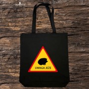 Znak drogowy uwaga jeże - Jeż - Uwaga jeże - Prezent dla przyrodnika - Prezent dla przyrodniczki - Prezent dla miłośnika jeży - Torba 2 ucha