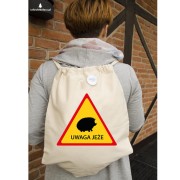 Znak drogowy uwaga jeże - Jeż - Uwaga jeże - Prezent dla przyrodnika - Prezent dla przyrodniczki - Prezent dla miłośnika jeży - Worek-Plecak