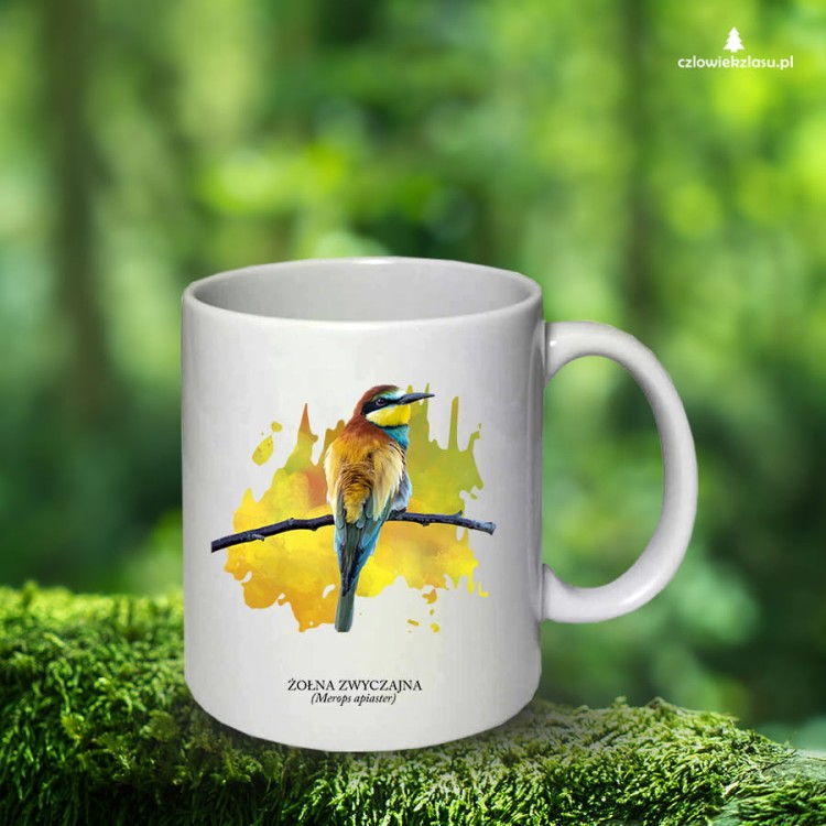Żołna zwyczajna - Żołna pszczołojad - Merops apiaster - Żołna - prezent dla ornitologa – Prezent dla przyrodnika - Kubek ceramiczny