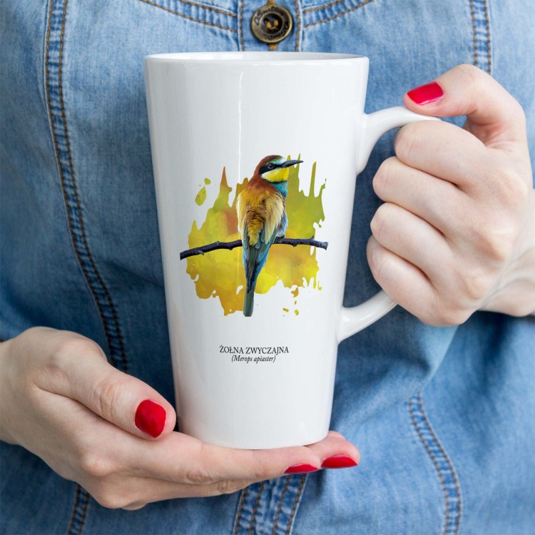 Żołna zwyczajna - Żołna pszczołojad - Merops apiaster - Żołna - prezent dla ornitologa – Prezent dla przyrodnika - Kubek latte