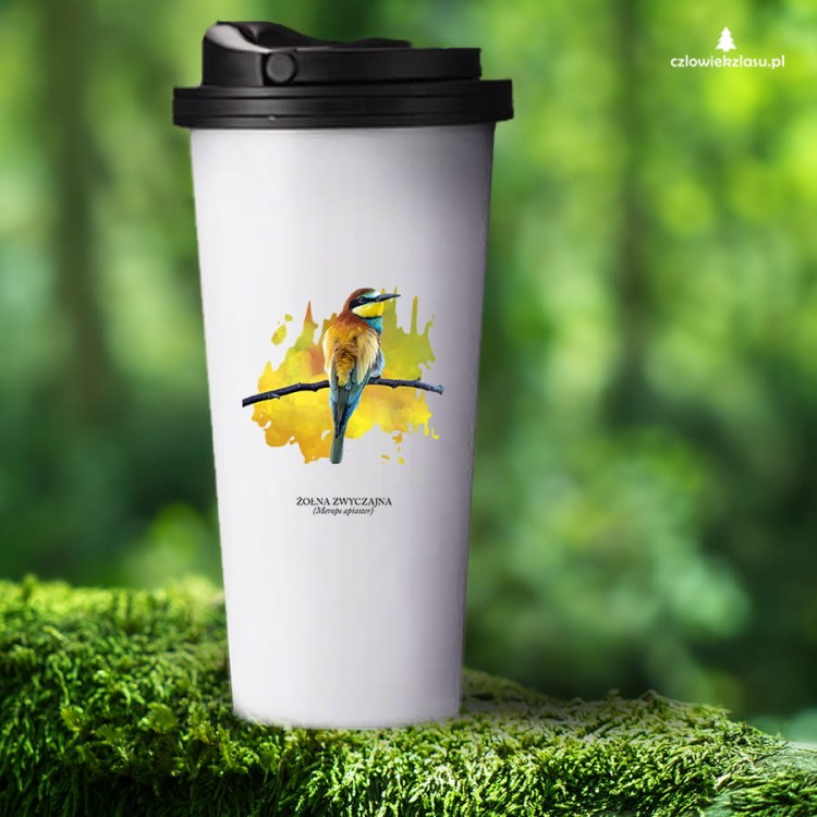 Żołna zwyczajna - Żołna pszczołojad - Merops apiaster - Żołna - prezent dla ornitologa – Prezent dla przyrodnika - Kubek termiczny