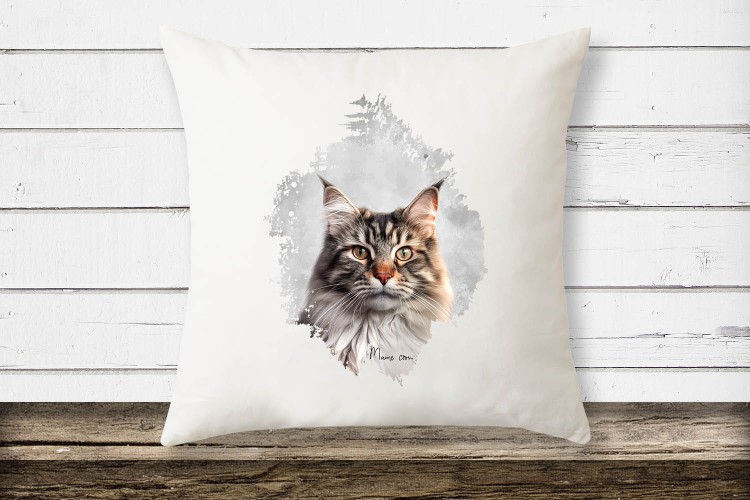 Maine coon - Mainkun - Kot - prezent dla miłośnika kotów – Poduszka z kotem - Poduszka
