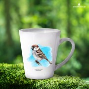 Wróbel domowy - Passer domesticus - Wróbel zwyczajny - Wróbel - prezent dla ornitologa – Prezent dla przyrodnika – Kubek z wróblem - Kubek latte