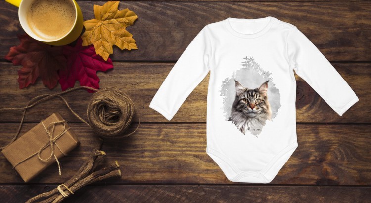 Maine coon - Mainkun - Kot - prezent dla miłośnika kotów – Body z kotem - Body - Bodziak
