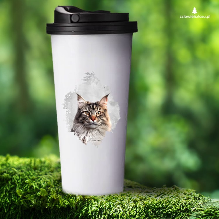 Maine coon - Mainkun - Kot - prezent dla miłośnika kotów – Kubek z kotem - Kubek termiczny
