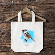 Wróbel domowy - Passer domesticus - Wróbel zwyczajny - Wróbel - prezent dla ornitologa – Prezent dla przyrodnika – Torba z wróblem - Torba 2 ucha