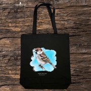 Wróbel domowy - Passer domesticus - Wróbel zwyczajny - Wróbel - prezent dla ornitologa – Prezent dla przyrodnika – Torba z wróblem - Torba 2 ucha