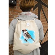 Wróbel domowy - Passer domesticus - Wróbel zwyczajny - Wróbel - prezent dla ornitologa – Prezent dla przyrodnika – Worek-Plecak z wróblem - Worek-Plecak