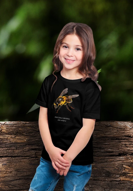 Pszczoła miodna - Apis mellifera - Pszczoła - prezent dla entomologa – Prezent dla pszczelarza – Koszulka z pszczołą – Koszulka dziecięca