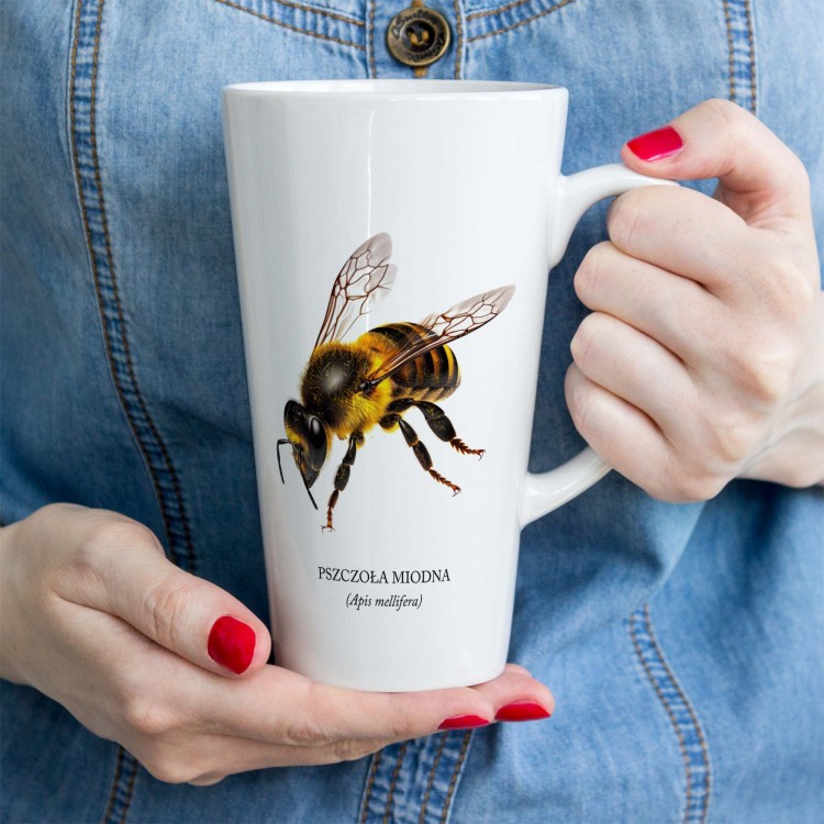 Pszczoła miodna - Apis mellifera - Pszczoła - prezent dla entomologa - Prezent dla pszczelarza - Kubek z pszczołą - Kubek latte