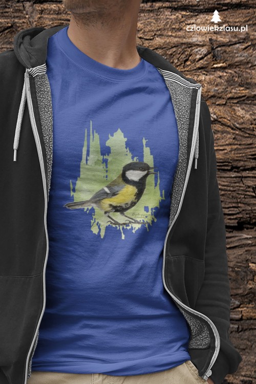 Sikorka Bogatka - Bogatka zwyczajna - Parus major - prezent dla ornitologa - Koszulka
