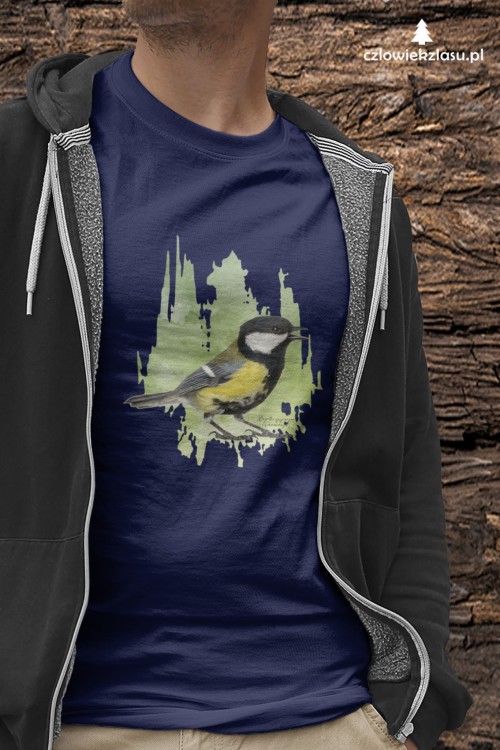 Sikorka Bogatka - Bogatka zwyczajna - Parus major - prezent dla ornitologa - Koszulka