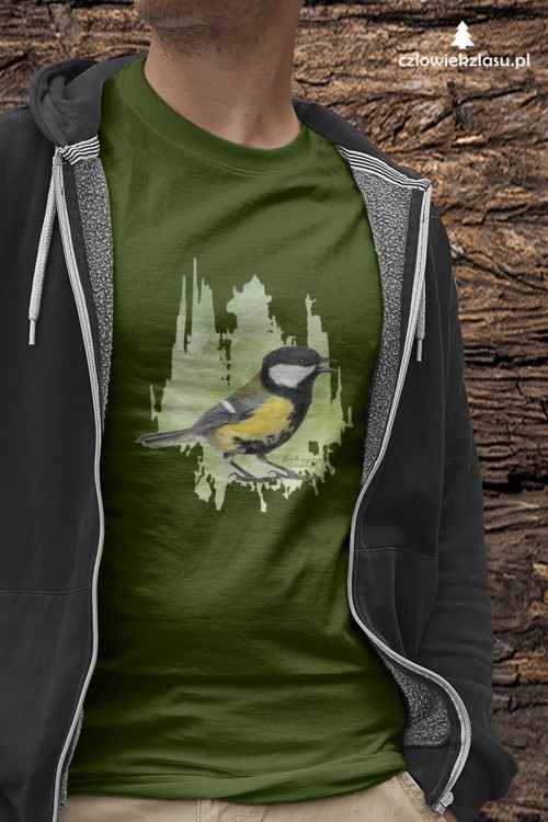 Sikorka Bogatka - Bogatka zwyczajna - Parus major - prezent dla ornitologa - Koszulka