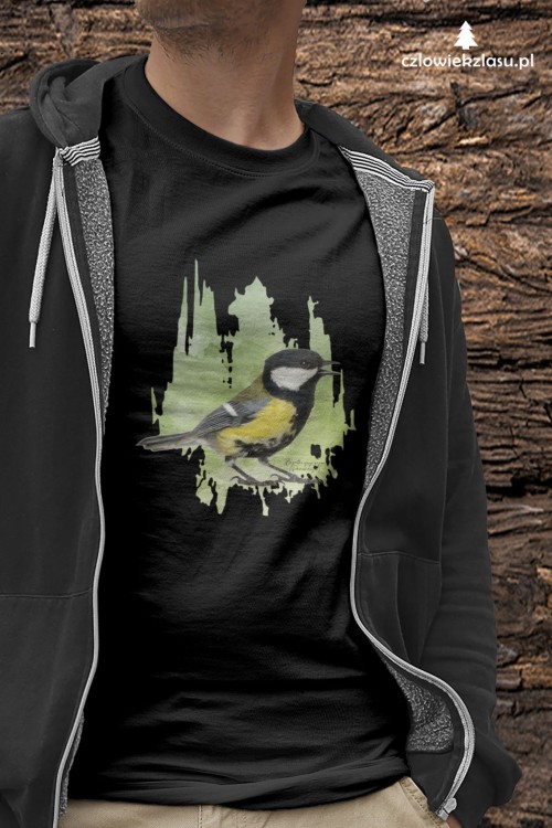 Sikorka Bogatka - Bogatka zwyczajna - Parus major - prezent dla ornitologa - Koszulka