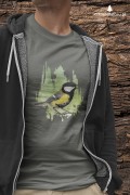 Sikorka Bogatka - Bogatka zwyczajna - Parus major - prezent dla ornitologa - Koszulka