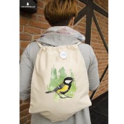 Sikorka Bogatka - Bogatka zwyczajna - Parus major - prezent dla ornitologa - Worek-Plecak