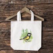 Sikorka Bogatka - Bogatka zwyczajna - Parus major - prezent dla ornitologa - Torba 2 ucha