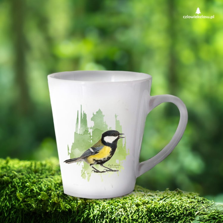 Sikorka Bogatka - Bogatka zwyczajna - Parus major - prezent dla ornitologa - Kubek latte