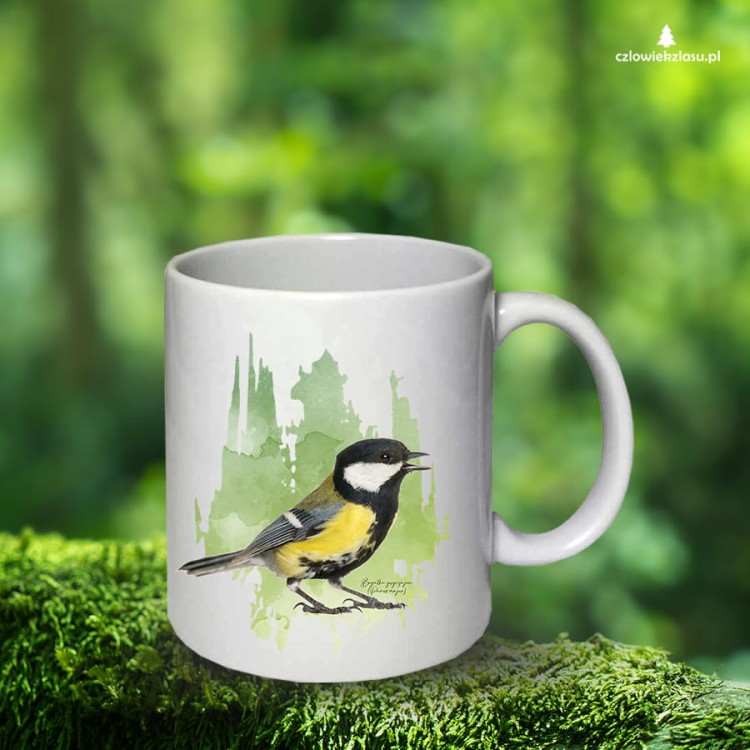 Sikorka Bogatka - Bogatka zwyczajna - Parus major - prezent dla ornitologa - Kubek ceramiczny