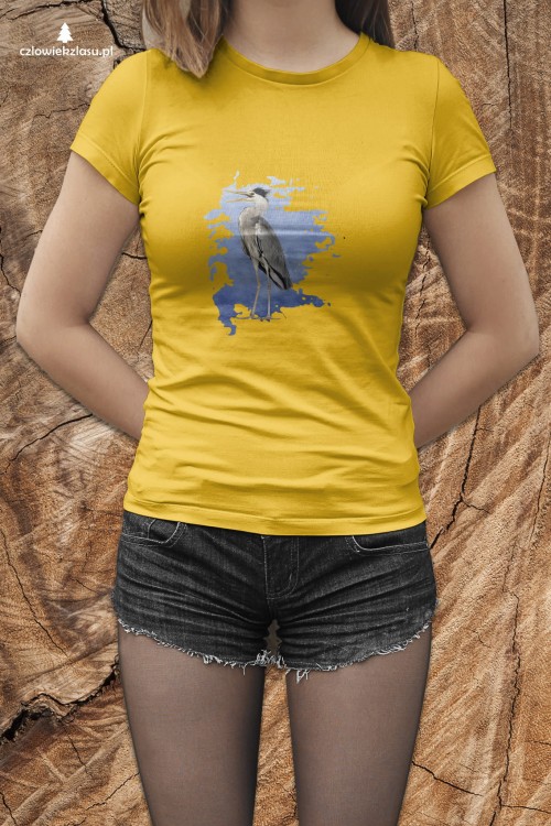 Czapla siwa - Ardea cinerea - prezent dla ornitologa - Koszulka