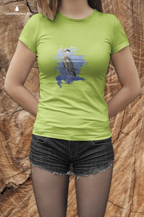 Czapla siwa - Ardea cinerea - prezent dla ornitologa - Koszulka