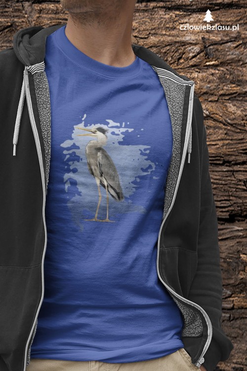 Czapla siwa - Ardea cinerea - prezent dla ornitologa - Koszulka