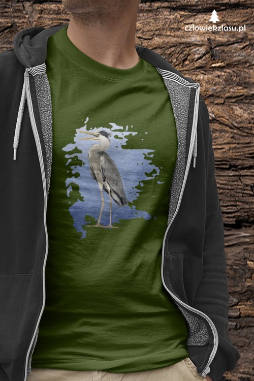 Czapla siwa - Ardea cinerea - prezent dla ornitologa - Koszulka