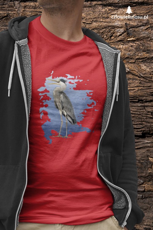 Czapla siwa - Ardea cinerea - prezent dla ornitologa - Koszulka