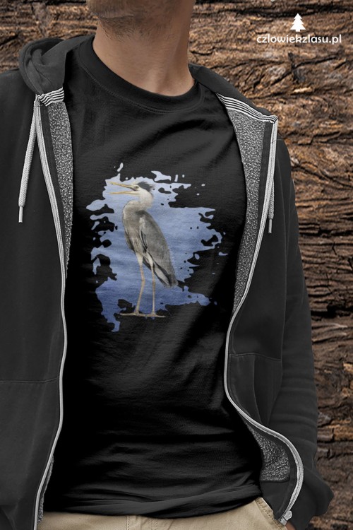 Czapla siwa - Ardea cinerea - prezent dla ornitologa - Koszulka