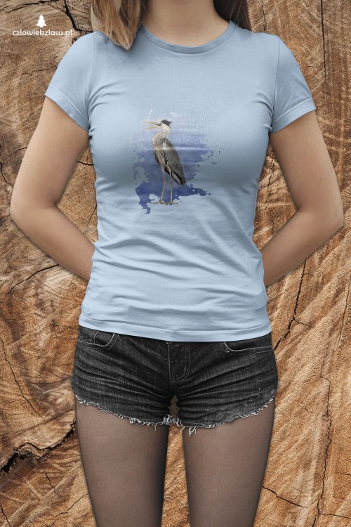 Czapla siwa - Ardea cinerea - prezent dla ornitologa - Koszulka