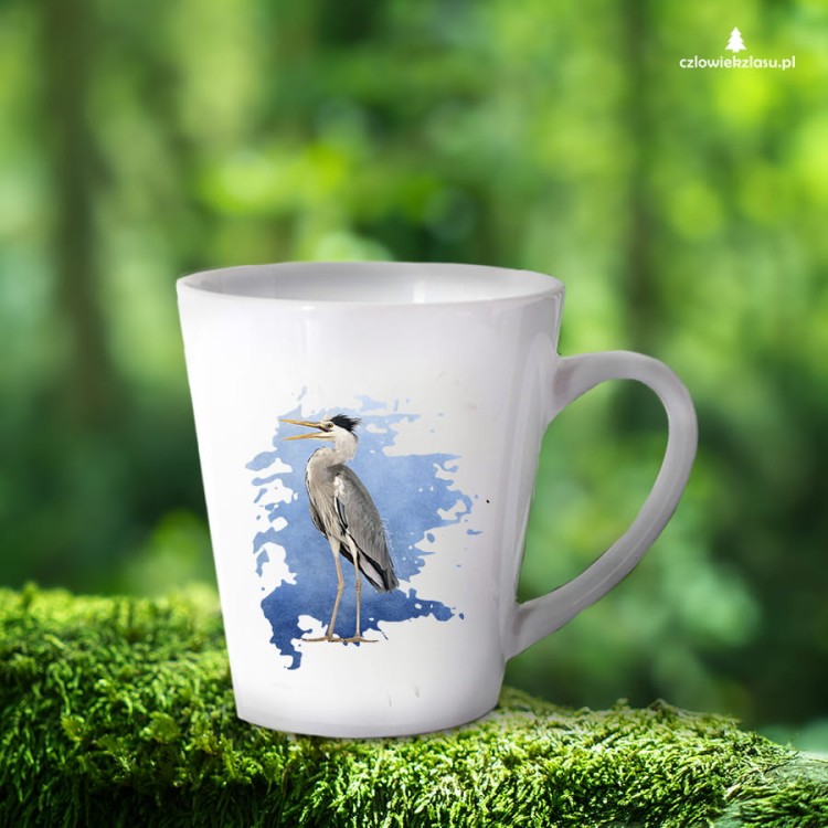 Czapla siwa - Ardea cinerea - prezent dla ornitologa - Kubek latte