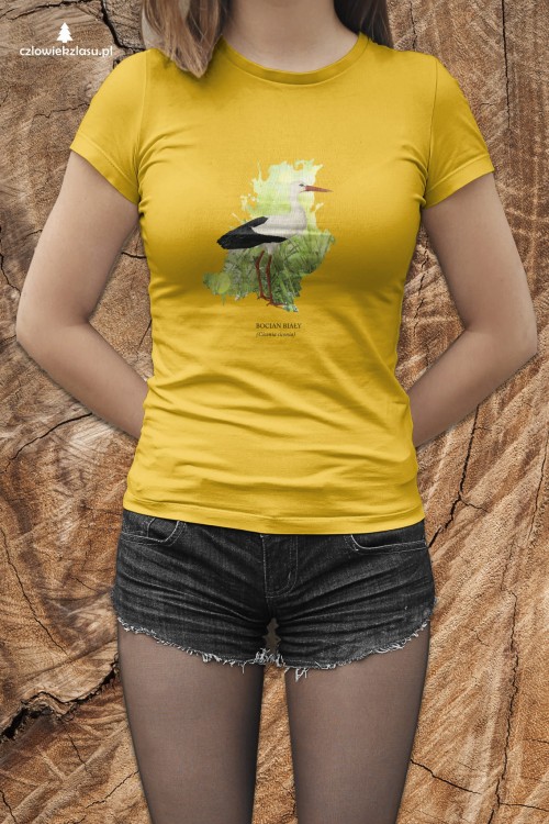 Bocian biały - Ciconia ciconia - prezent dla ornitologa - Koszulka