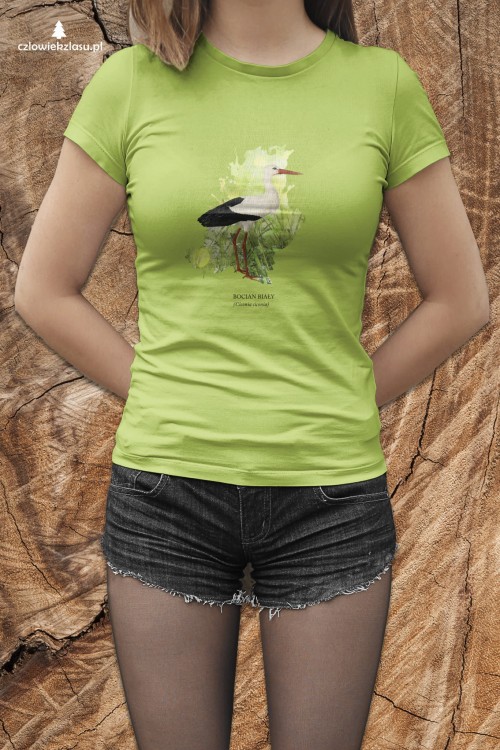 Bocian biały - Ciconia ciconia - prezent dla ornitologa - Koszulka