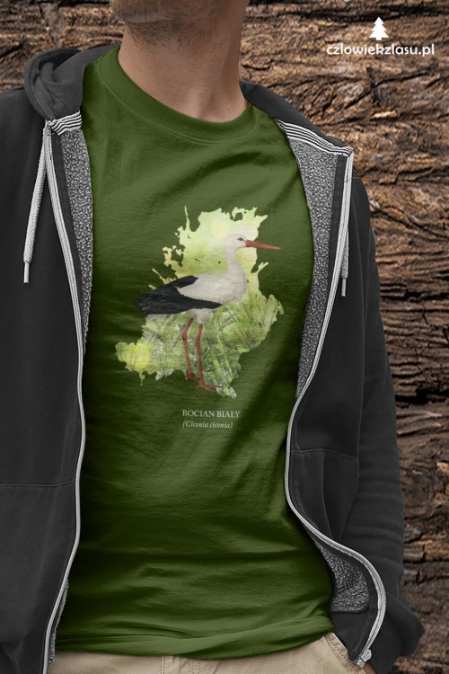 Bocian biały - Ciconia ciconia - prezent dla ornitologa - Koszulka