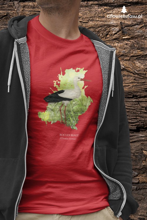 Bocian biały - Ciconia ciconia - prezent dla ornitologa - Koszulka