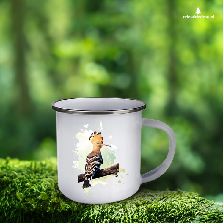 Dudek - Dudek zwyczajny - Upupa epops - prezent dla Ornitologa - Kubek emaliowany