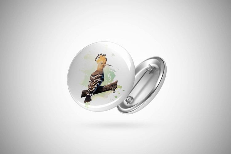 Dudek - Dudek zwyczajny - Upupa epops - prezent dla Ornitologa - Przypinka