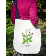 Poziomka pospolita - Fragaria vesca – prezent dla botanika, prezent dla florysty, miłośnika roślin - Torba na ramię