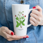 Poziomka pospolita - Fragaria vesca – prezent dla botanika, prezent dla florysty, miłośnika roślin - Kubek latte